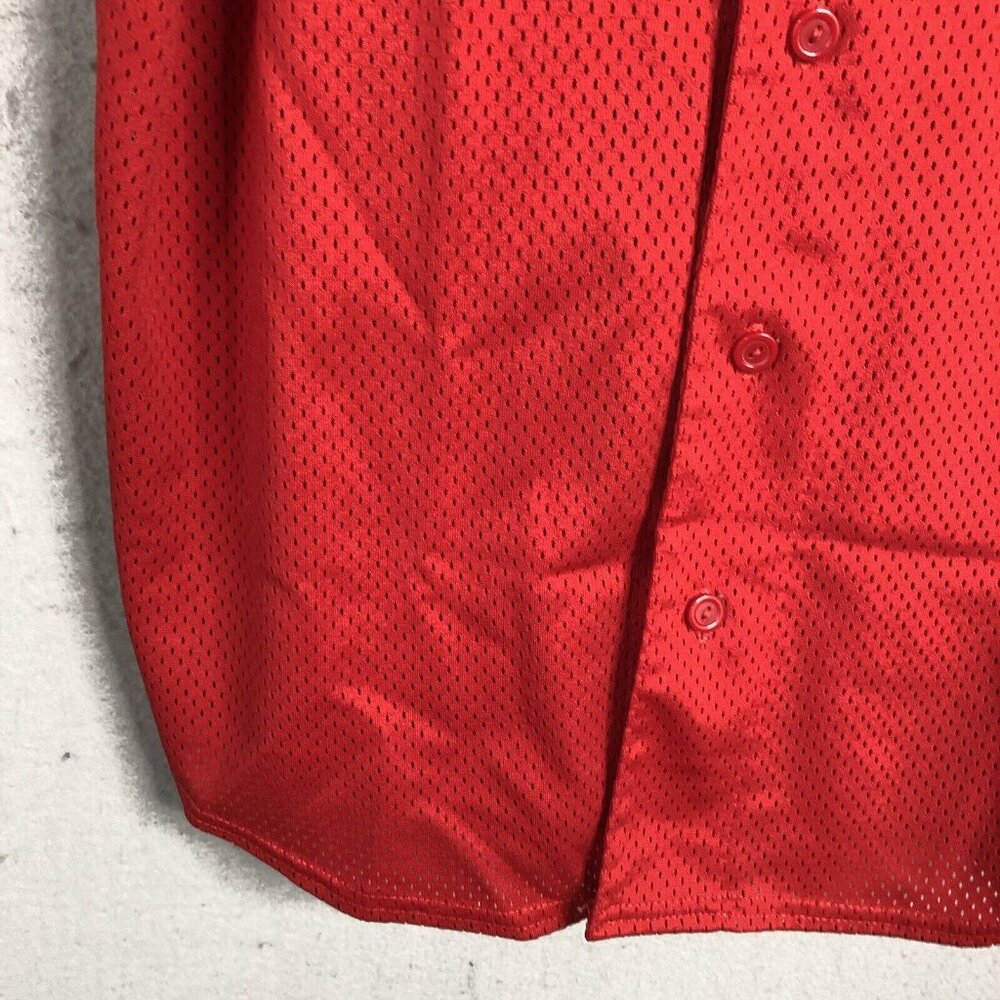 Vintage Majestic New York Yankees Jersey Men L  Red Mesh Made In USA  90s - Picture 15 of 16
